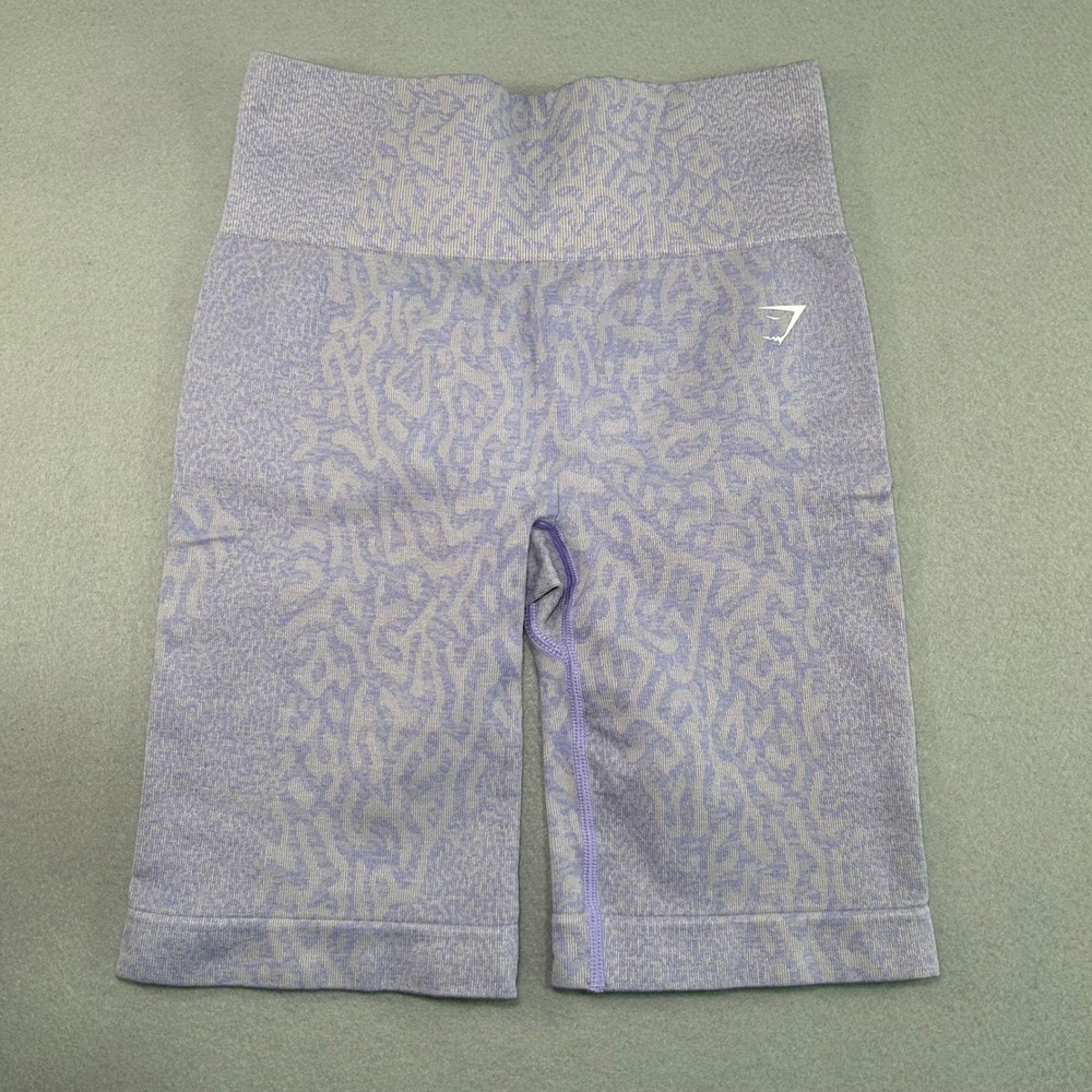 Gymshark Adapt Animal Seamless Cycling Shorts Womens Small Purple Leopard Print